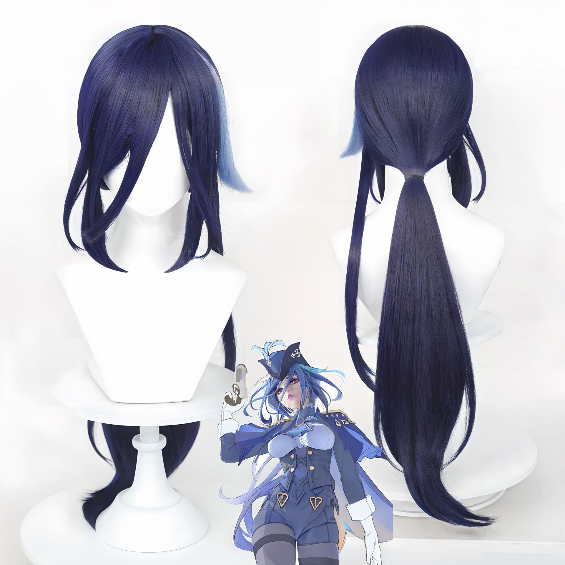 Genshin Impact Clorinde Wig - Clorinde Costume Wig Prop