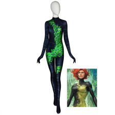 The Young Justice League Green Ivy Maddie Isley Costume - Black Green Bodysuit Green Ivy Cosplay