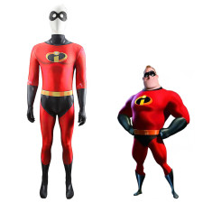 The Incredibles Mr. Incredible Costume - Bodysuit Mask Set Type3 Mr. Incredible Cosplay