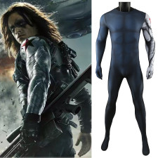 Captain America The Winter Soldier Bucky Barnes Costume - Basic Outfit Dark Blue Bodysuit Winter Soldier Cosplay