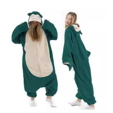 Kids Green Snorlax Costume - Onesie Jumpsuit Green Snorlax Cosplay