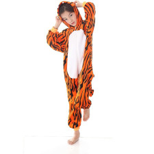 Kids Dark Orange Tiger Costume - Onesie Jumpsuit Dark Orange Tiger Cosplay