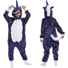 Kids Blue Star Unicorn Costume - Onesie Jumpsuit Blue Star Unicorn Cosplay