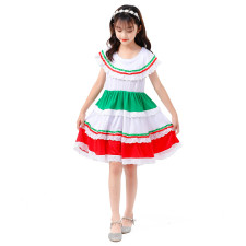Girls Mexican Jalisco Dress Costume - White Dress Mexican Jalisco Dress Cosplay