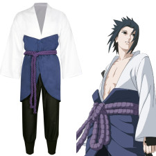 Naruto Shippuden Sasuke Uchiha Costume - White Shirt Sasuke Uchiha Cosplay
