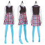 Monster High Frankie Stein Costume - Dress Belt Socks Set Frankie Stein Cosplay