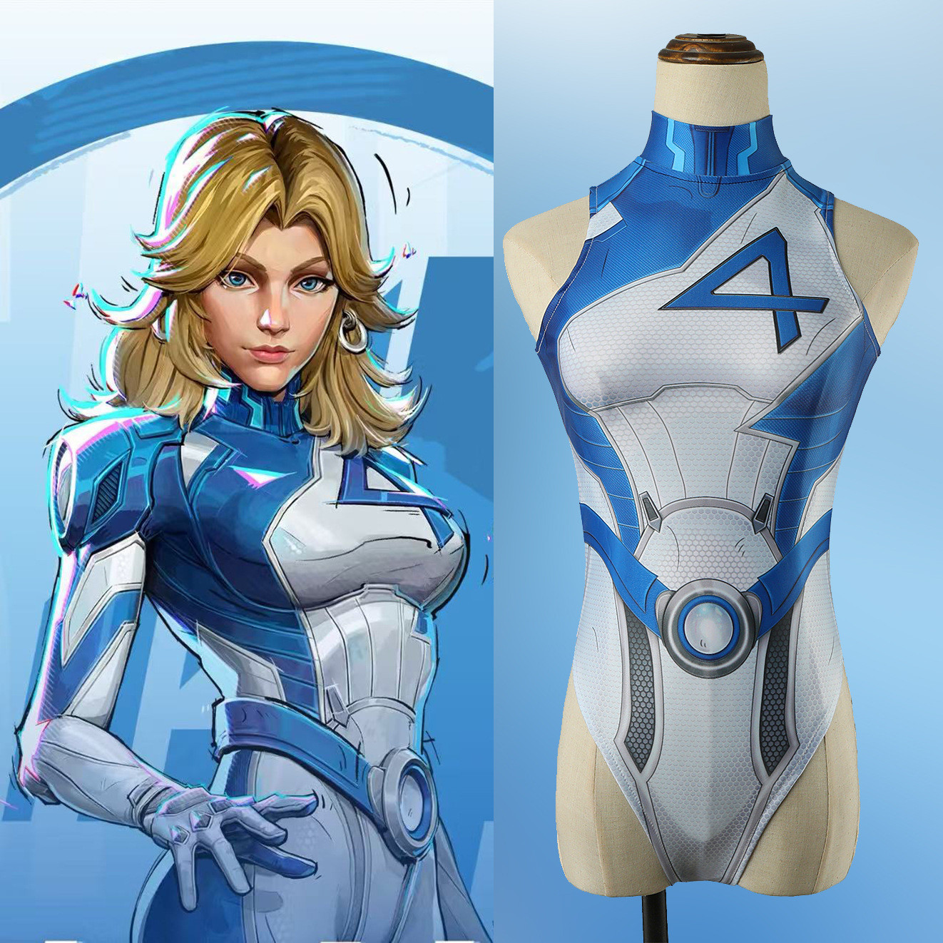 Marvel Rivals Invisible Woman Costume - Swimsuit Susan Storm Invisible Woman Cosplay