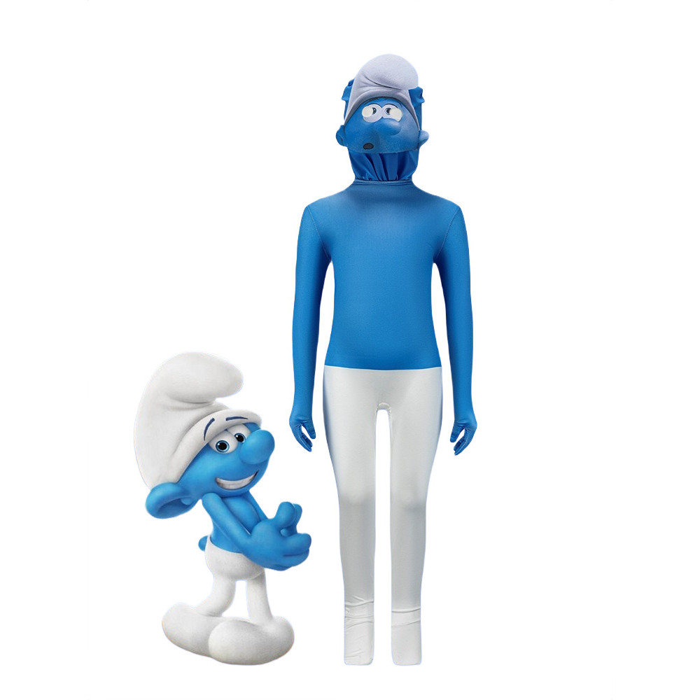 The Smurfs Costume - Bodysuit Mask Smurf Cosplay