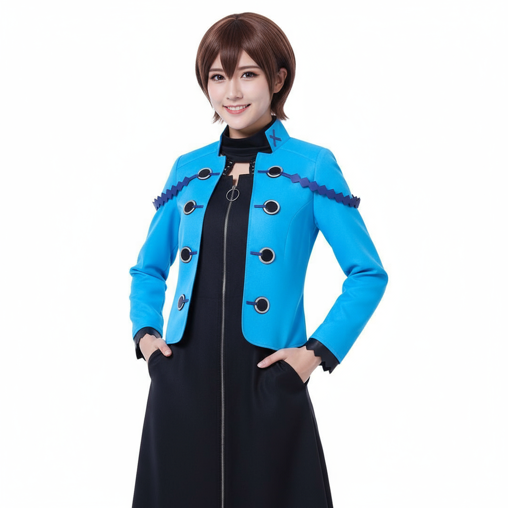 Virgin Punk Ubu Kamigori Costume - Blue Black Dress Jacket Set Ubu Kamigori Cosplay
