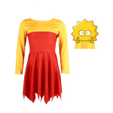 The Simpsons Lisa Costume - Red Dress Lisa Cosplay