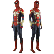 Spider-Man: No Way Home Spider-Man Integrated Suit Costume - Gold Red Bodysuit Spider-Man Integrated Suit Cosplay