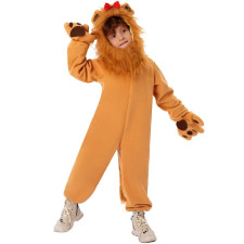 Boys Wizard of Oz Cowardly Lion Costume - Jumpsuit Hat Cowardly Lion Cosplay