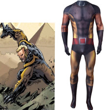 X-Men Sabretooth Costume - Brown Yellow Bodysuit Sabretooth Cosplay