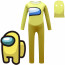 Kids Among Us Costume - Yellow Bodysuit Mask Among Us Cosplay