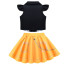 Girls K-Pop Demon Hunters Mira Costume - Black Yellow Shirt Vest Skirt Set Mira Cosplay