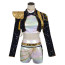 Girls KPop Demon Hunters Rumi Stage Costume - Sparkling Black & White Shirt Shorts Full Set Kpop Rumi Cosplay