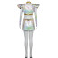 Girls KPop Demon Hunters Zoey Stage Costume - Shiny White Skirt Top Full Set Kpop Zoey Cosplay