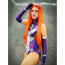 Teen Titans Blackfire Prime Earth Costume - Purple White Bodysuit Blackfire Cosplay