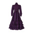 Women Victorian Age Dress Costume - Purple Bow Pleated Dress Victorian Cosplay
