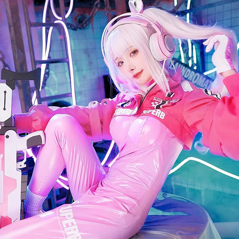 Nikke Goddess Of Victory Alice Costume - Pink Bodysuit Set Alice Cosplay