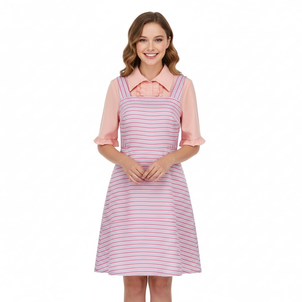 Wicked Glinda The Good Witch Costume - Striped Dress Glinda Witch Cosplay