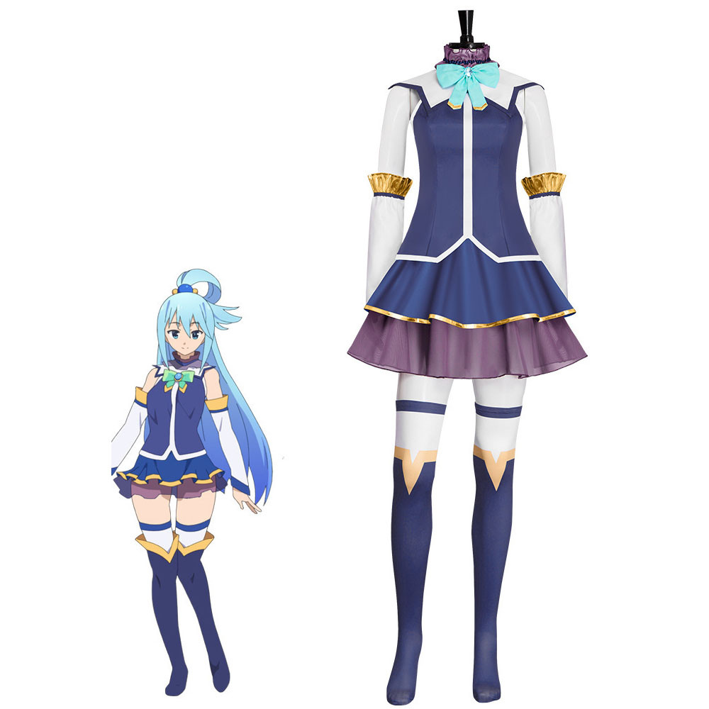 KonoSuba Aqua Costume - Blue Dress Aqua Cosplay
