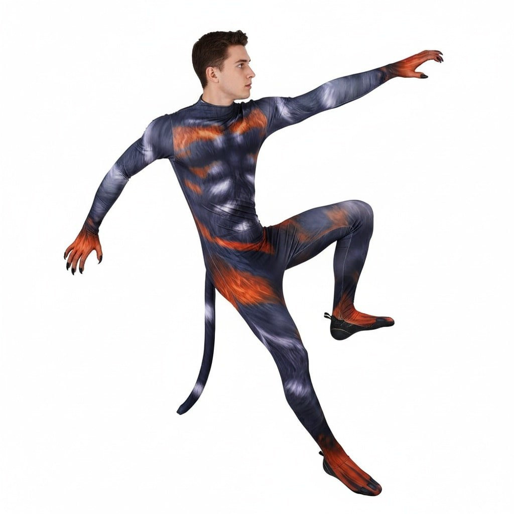 Black Fox Costume - Bodysuit Animal Black Fox Cosplay