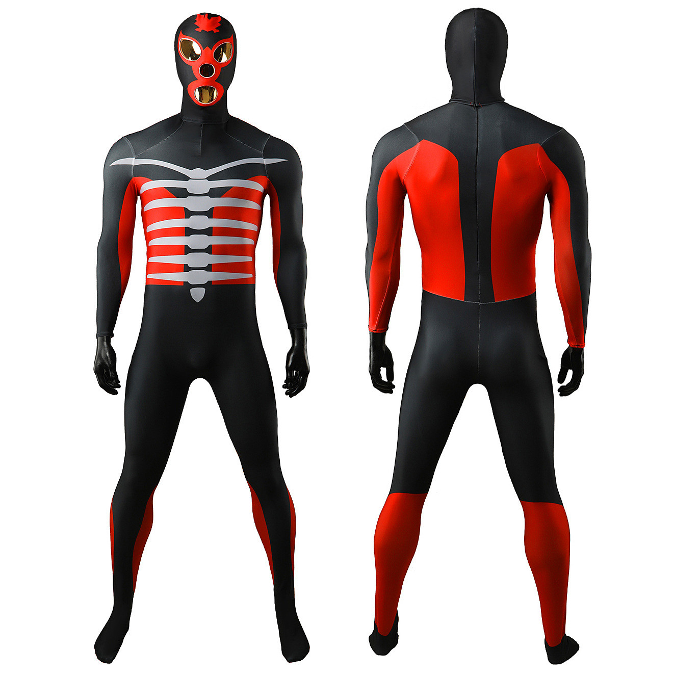 Kamen Rider Shocker Combatmen Costum - Black And Red Fighter Bodysuit Mask Shocker Cosplay