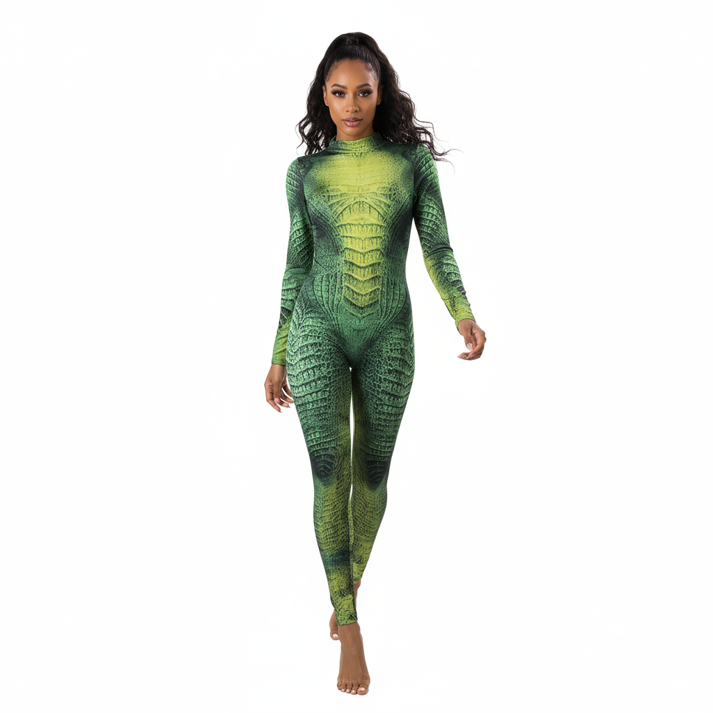 Female Reptilian Costume - Bodysuit Reptilian Cosplay