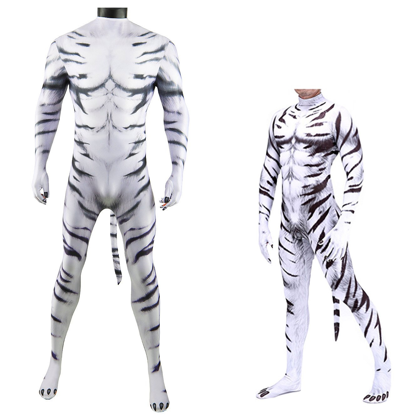 White Tiger Costume - Bodysuit White Tiger Cosplay