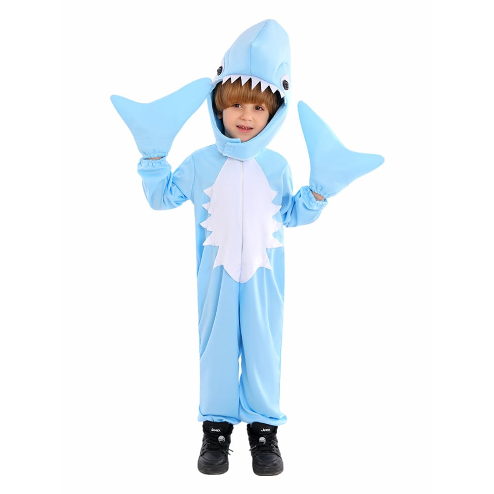 Kids Shark Costume - Onesie Jumpsuit Blue Shark Cosplay