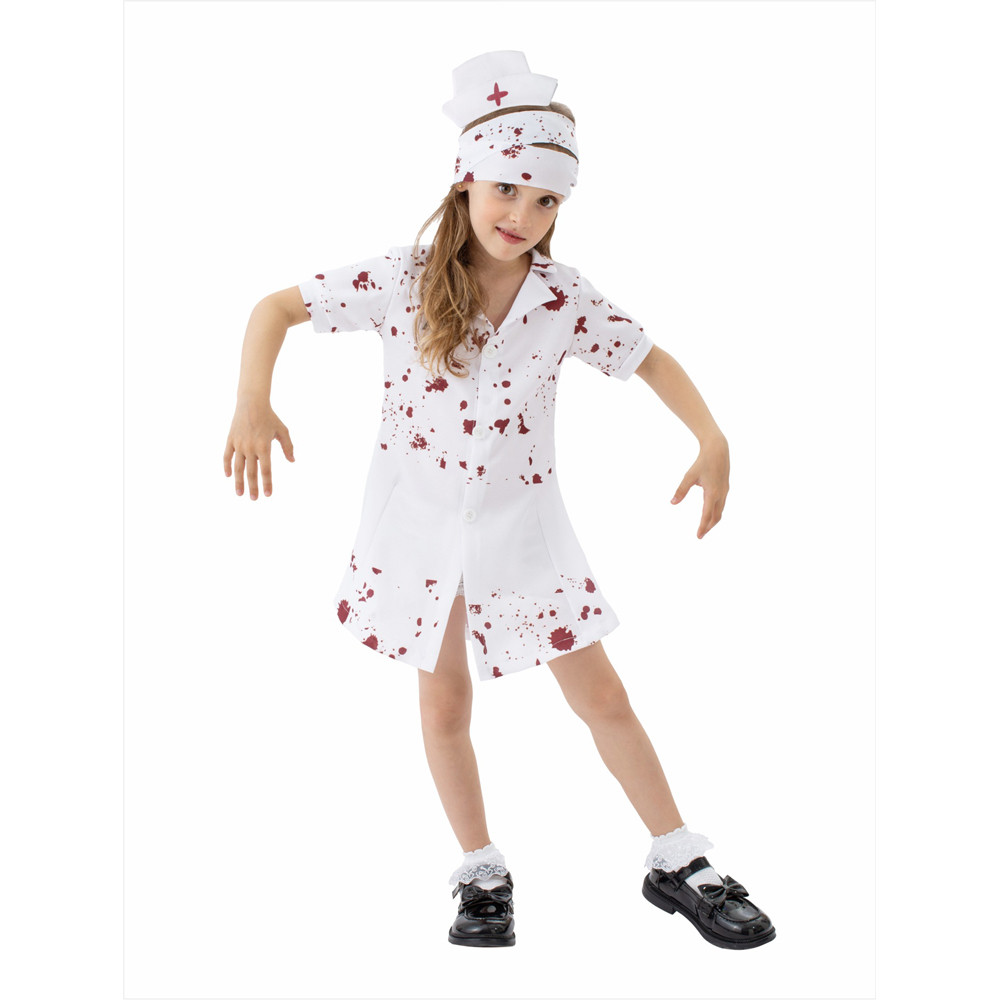 Kids Silent Hill Nurse Costume - Bloody Dress Hat Set Silent Hill Nurse Cosplay