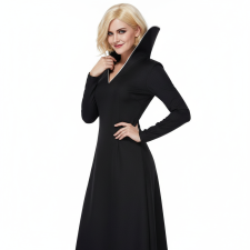 Wednesday Season 2 Grandmama Hester Frump Costume - Black Dress Grandma Hester Frump Cosplay