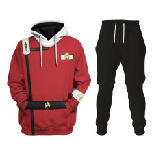 Star Trek II The Wrath Of Khan Starfleet Red Uniform Costume - Hoodie Sweatpants Starfleet Red Uniform Cosplay