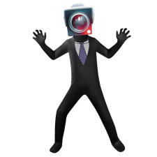 Skibidi Toilet Cameraman Costume - Bodysuit Mask Cameraman Cosplay