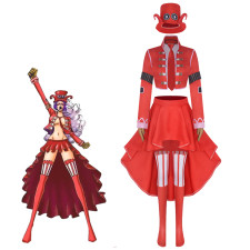 One Piece Belo Betty Costume - Red Shirt Skirt Hat Set Belo Betty Cosplay