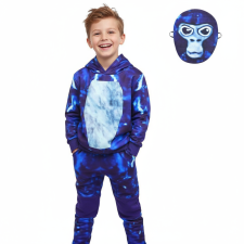 Kids Gorilla Tag Monke Costume - Blue Hoodie Pants Mask Set Monke Cosplay