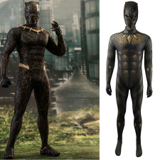 Black Panther: Killmonger Costume - The Golden Jaguar Bodysuit Killmonger Cosplay