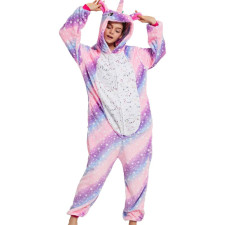 Kids Pink Stripes Unicorn Costume - Onesie Jumpsuit Pink Stripes Unicorn Cosplay