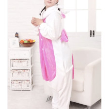 Kids White Pink Unicorn Costume - Onesie Jumpsuit White Pink Unicorn Cosplay