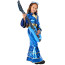 Girls Blue Disco Queen Costume - Sparkling Jumpsuit Disco Cosplay