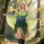 Medieval Fairy Costume - Green Dress Fairy Elf Cosplay