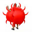Germ Bacteria Virus Inflatable Costume - Red Pokey Virus Cosplay