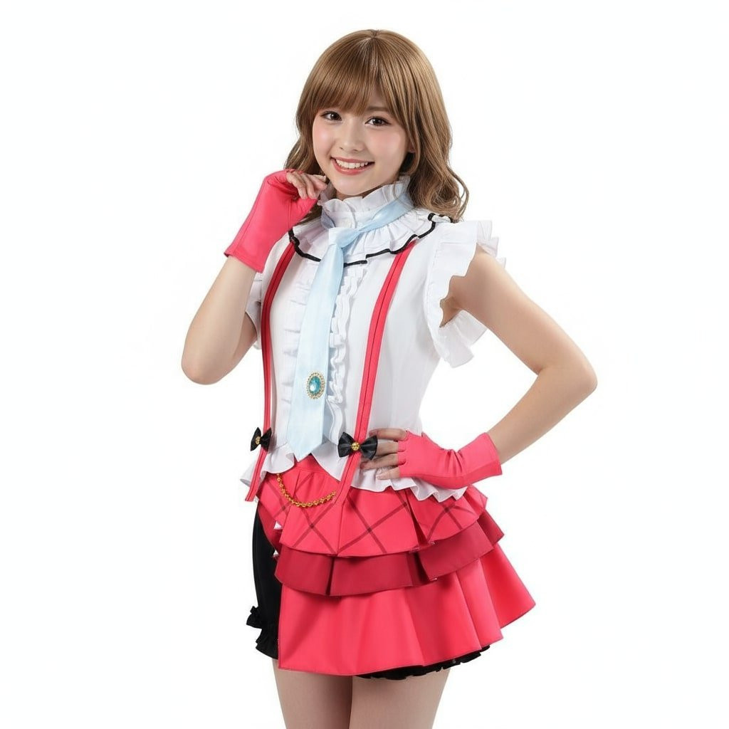 Love Live Superstar Eli Ayase Costume - Red White Shirt Skirt Full Set Eli Ayase Cosplay