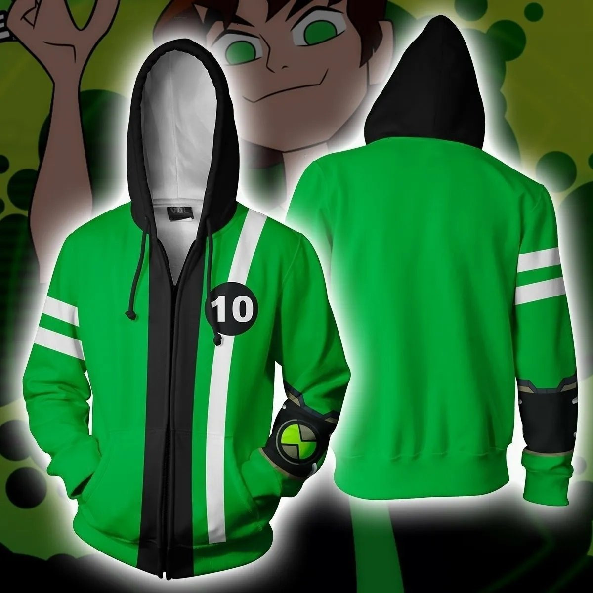 Ben 10 Ben Tennyson Costume - Hoodie Ben Tennyson Cosplay