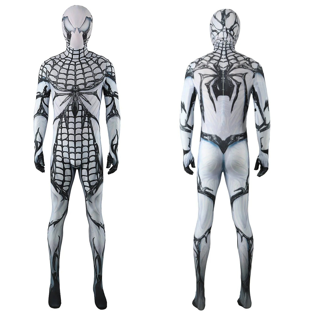 Spider-Man 2 Absolute Carnage White Costume - Bodysuit Mask Set Absolute Carnage White Cosplay