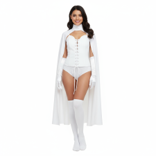 X-Men Emma Frost Costume - White Bodysuit Cape Emma Frost Cosplay