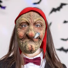 Smoking Granny Mask - Smoking Granny Cosplay Costume Mask Prop