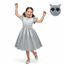 Girls Sprunki Gray Costume - Dress Mask Set Gray Sprunki Cosplay