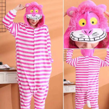 Kids Cheshire Cat Costume - Onesie Jumpsuit Cheshire Cat Cosplay